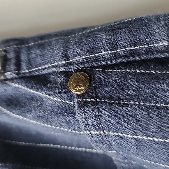 Vintage Versace Jeans Couture Pinstripe Stretch Denim Jeans - Picture 4 of 11